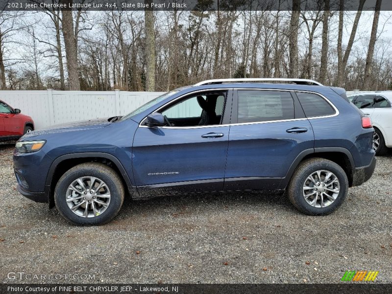 Slate Blue Pearl / Black 2021 Jeep Cherokee Latitude Lux 4x4