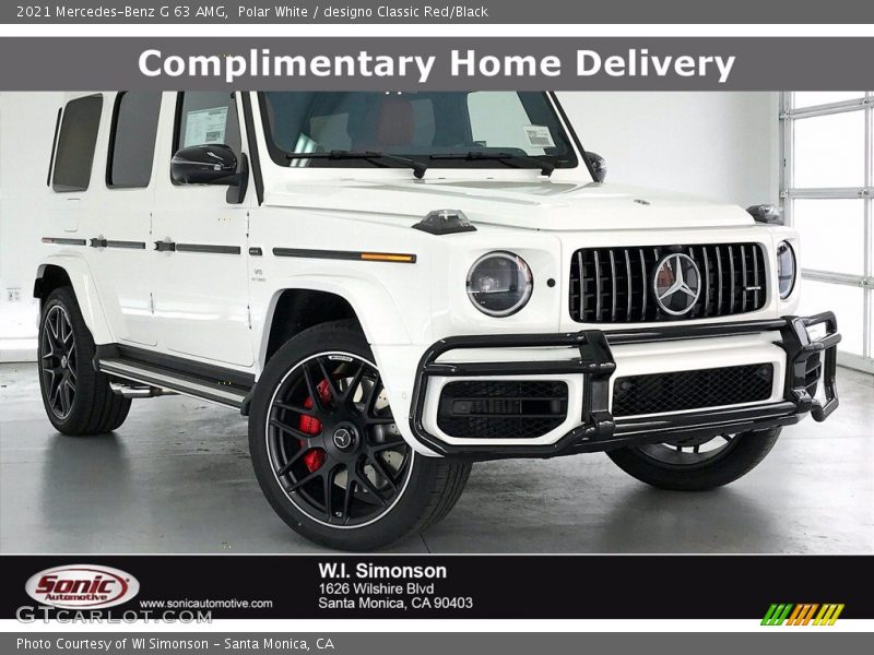 Polar White / designo Classic Red/Black 2021 Mercedes-Benz G 63 AMG