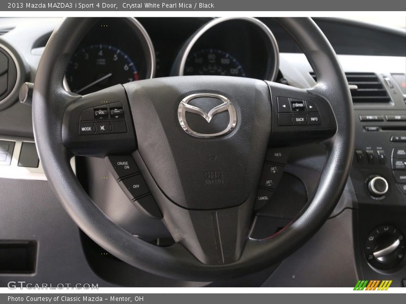 Crystal White Pearl Mica / Black 2013 Mazda MAZDA3 i Sport 4 Door