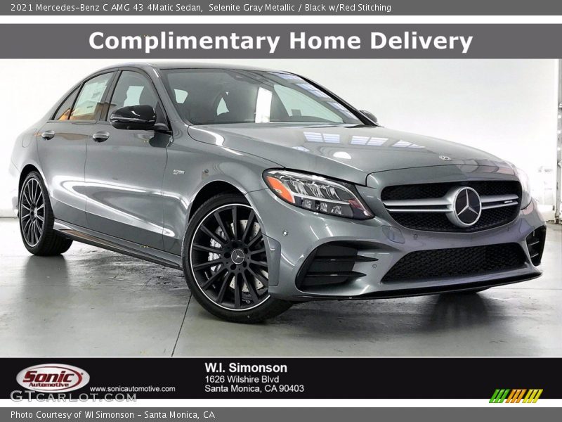 Selenite Gray Metallic / Black w/Red Stitching 2021 Mercedes-Benz C AMG 43 4Matic Sedan