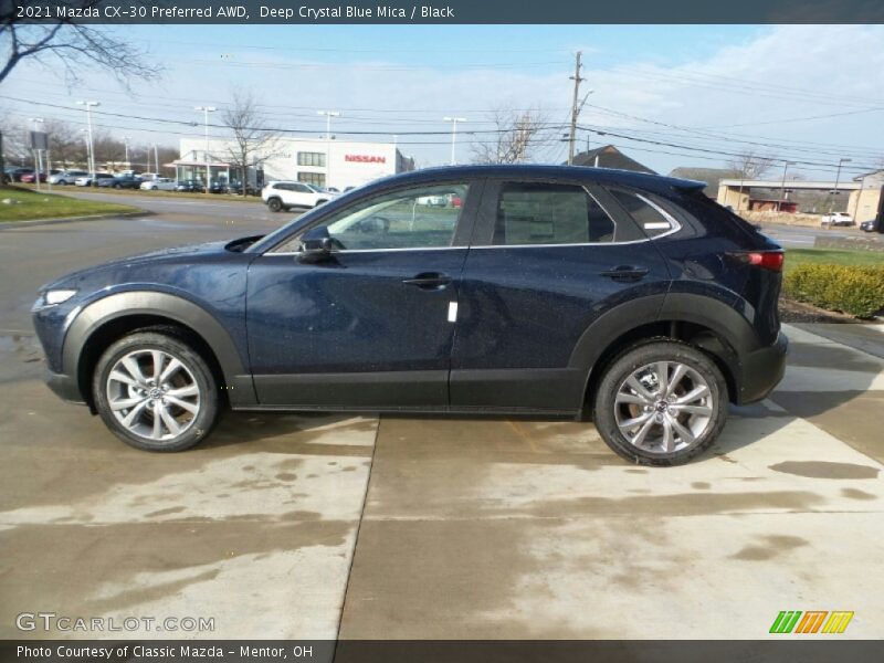 Deep Crystal Blue Mica / Black 2021 Mazda CX-30 Preferred AWD