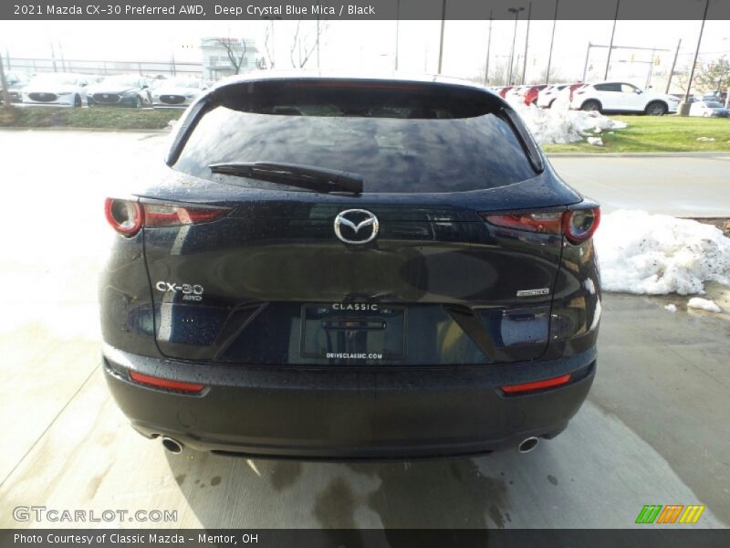 Deep Crystal Blue Mica / Black 2021 Mazda CX-30 Preferred AWD