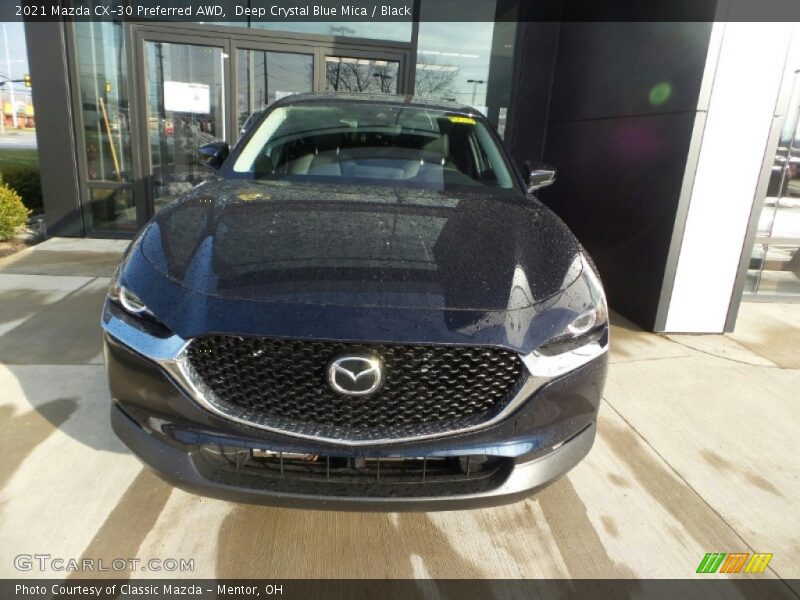 Deep Crystal Blue Mica / Black 2021 Mazda CX-30 Preferred AWD