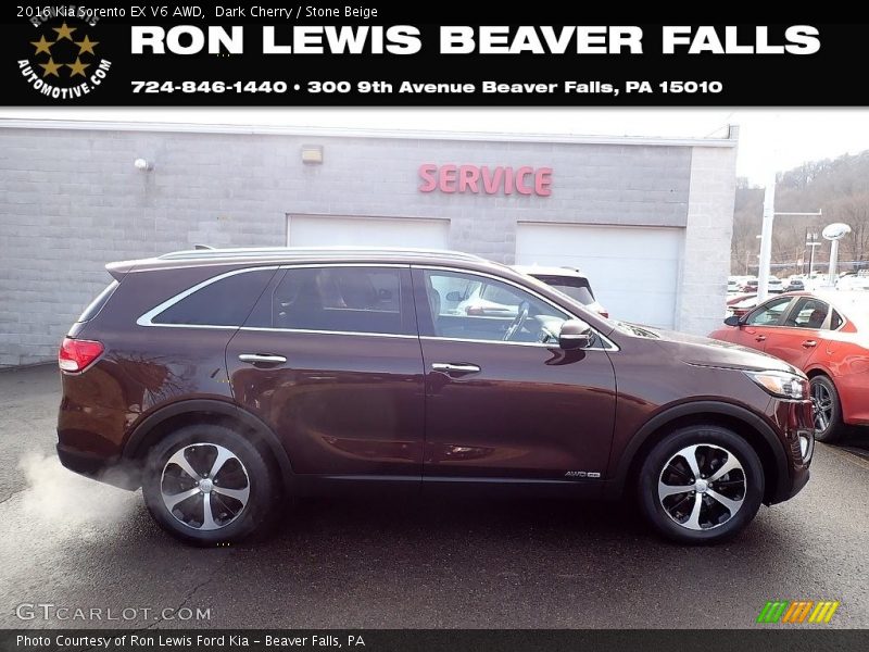 Dark Cherry / Stone Beige 2016 Kia Sorento EX V6 AWD