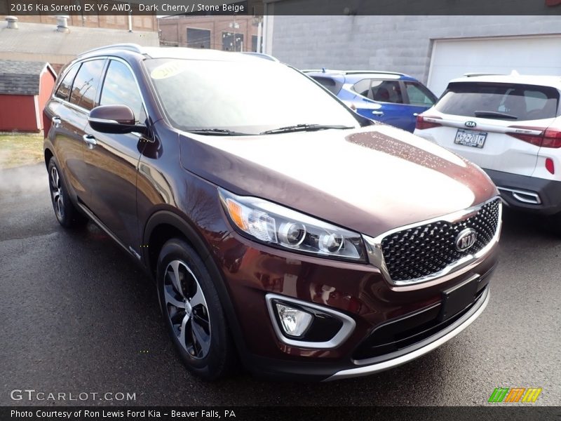 Dark Cherry / Stone Beige 2016 Kia Sorento EX V6 AWD