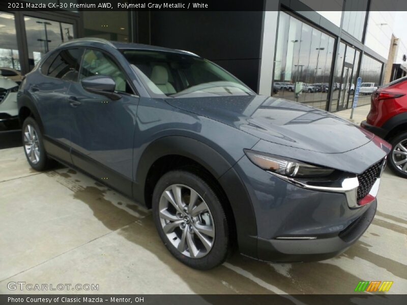 Polymetal Gray Metallic / White 2021 Mazda CX-30 Premium AWD