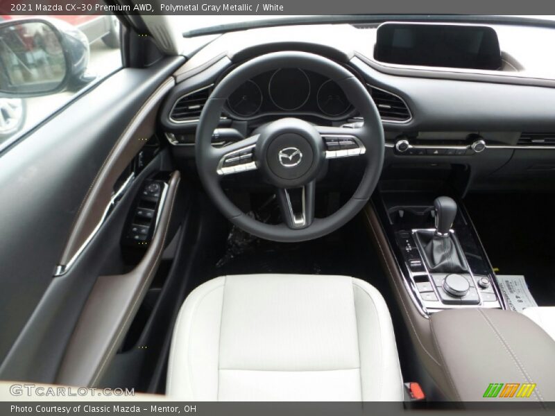 Polymetal Gray Metallic / White 2021 Mazda CX-30 Premium AWD