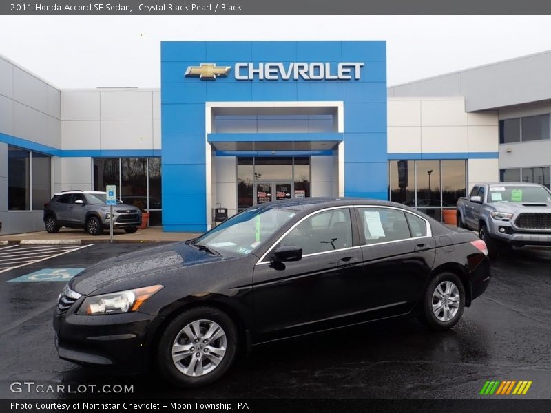 Crystal Black Pearl / Black 2011 Honda Accord SE Sedan