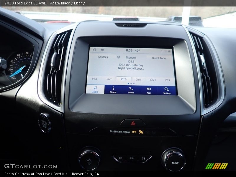 Agate Black / Ebony 2020 Ford Edge SE AWD