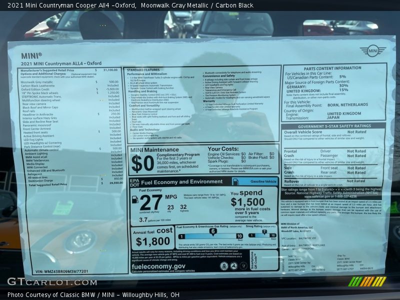  2021 Countryman Cooper All4 -Oxford Window Sticker