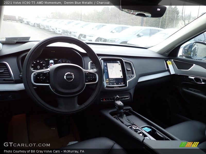 Denim Blue Metallic / Charcoal 2021 Volvo XC90 T5 AWD Momentum