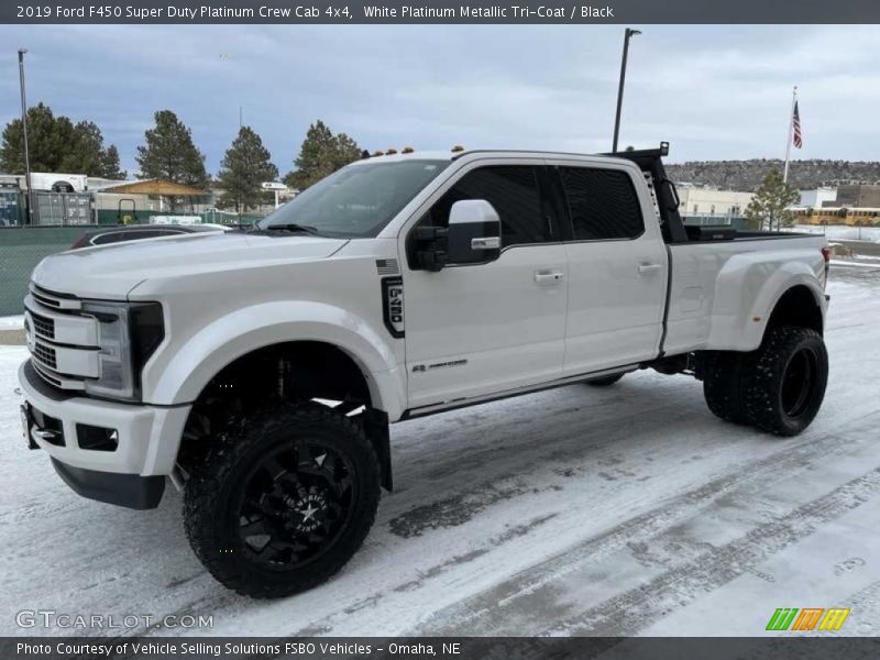 White Platinum Metallic Tri-Coat / Black 2019 Ford F450 Super Duty Platinum Crew Cab 4x4