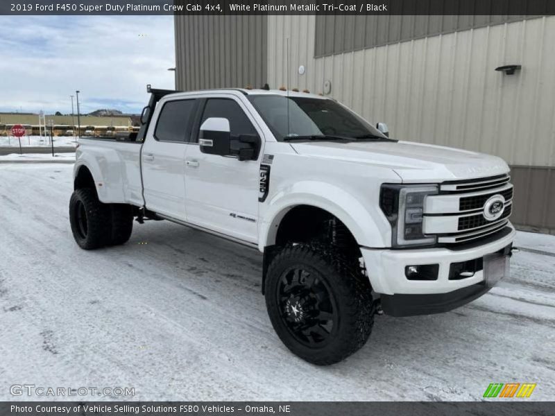 White Platinum Metallic Tri-Coat / Black 2019 Ford F450 Super Duty Platinum Crew Cab 4x4