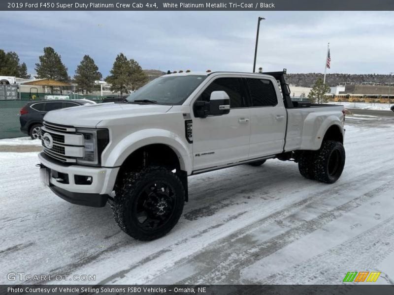 White Platinum Metallic Tri-Coat / Black 2019 Ford F450 Super Duty Platinum Crew Cab 4x4