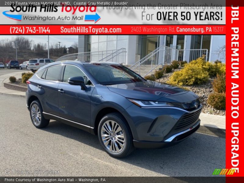 Coastal Gray Metallic / Boulder 2021 Toyota Venza Hybrid XLE AWD