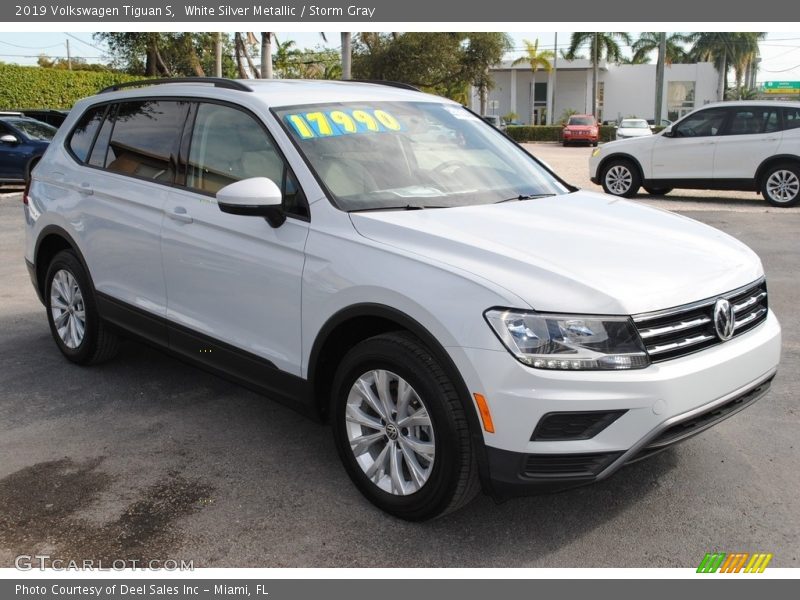 White Silver Metallic / Storm Gray 2019 Volkswagen Tiguan S