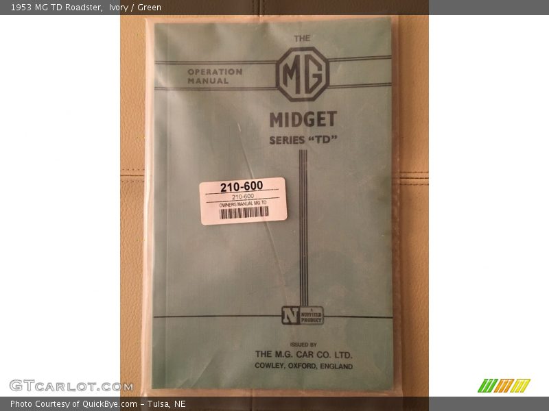Books/Manuals of 1953 TD Roadster