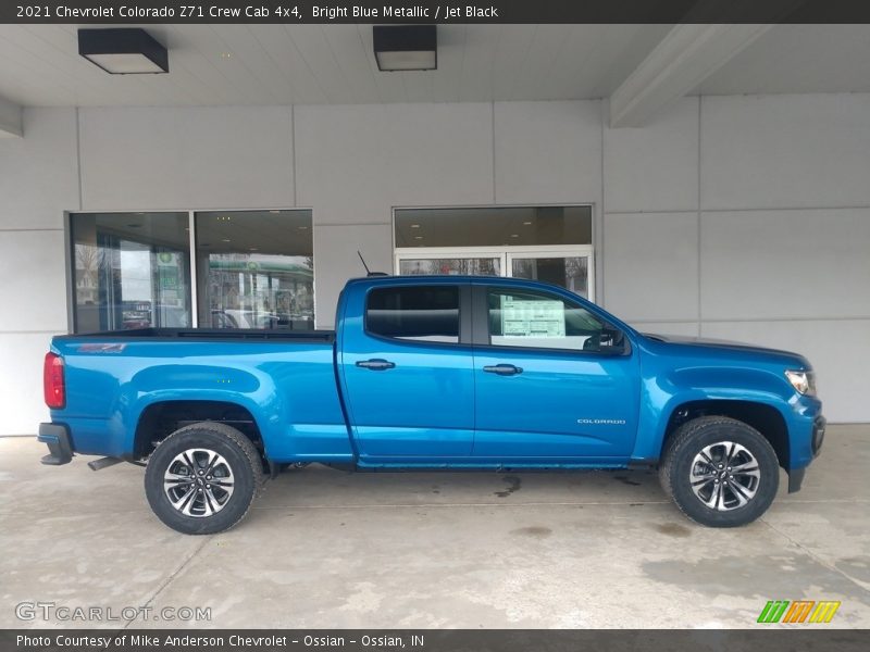 Bright Blue Metallic / Jet Black 2021 Chevrolet Colorado Z71 Crew Cab 4x4