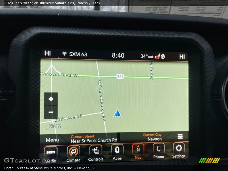 Navigation of 2021 Wrangler Unlimited Sahara 4x4