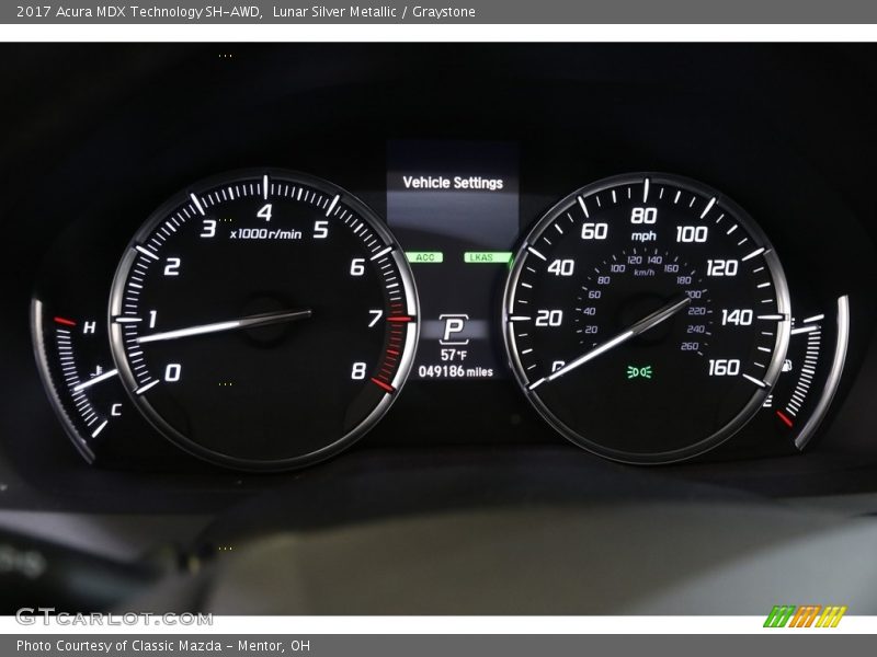 Lunar Silver Metallic / Graystone 2017 Acura MDX Technology SH-AWD