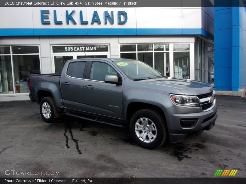 Satin Steel Metallic / Jet Black 2018 Chevrolet Colorado LT Crew Cab 4x4