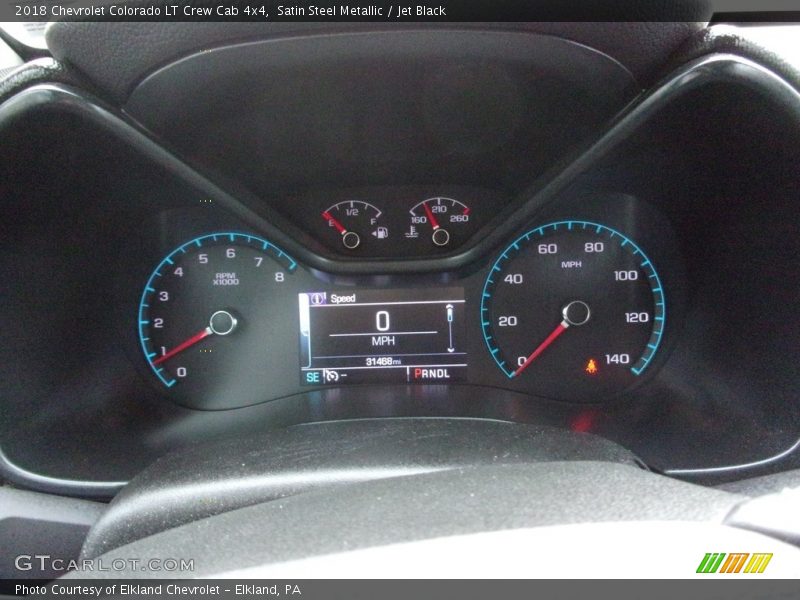 Satin Steel Metallic / Jet Black 2018 Chevrolet Colorado LT Crew Cab 4x4