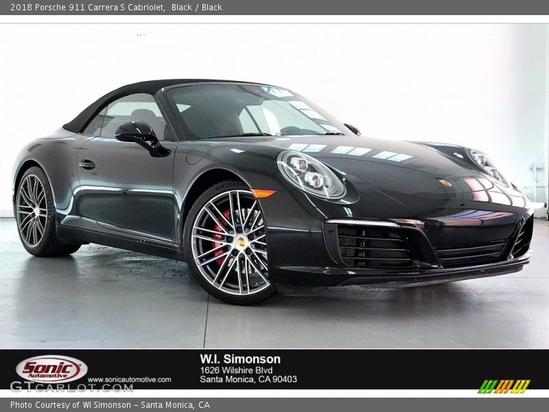 Black / Black 2018 Porsche 911 Carrera S Cabriolet