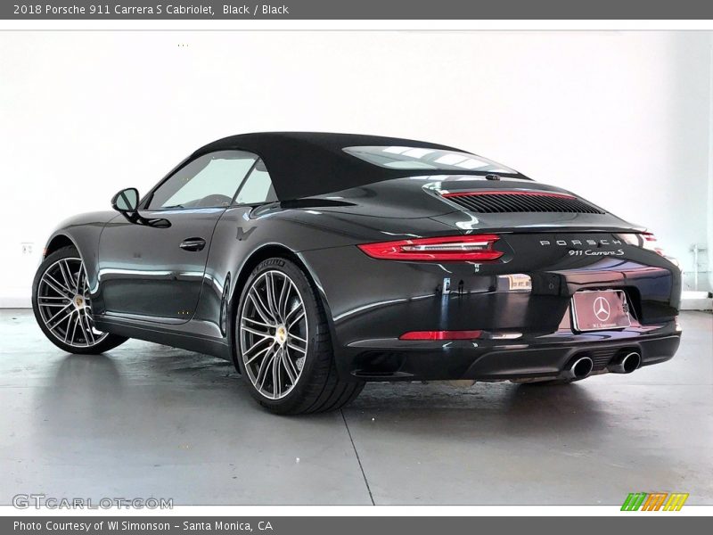 Black / Black 2018 Porsche 911 Carrera S Cabriolet
