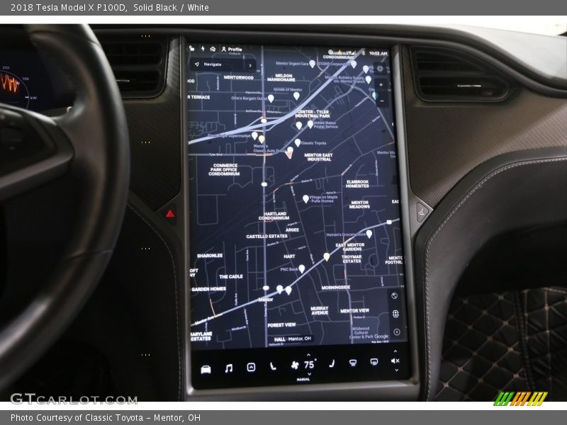 Navigation of 2018 Model X P100D