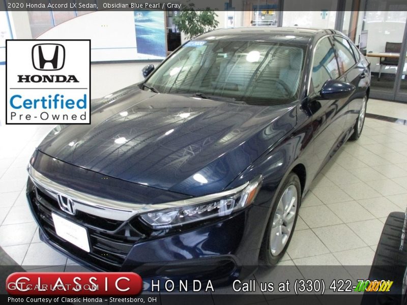 Obsidian Blue Pearl / Gray 2020 Honda Accord LX Sedan