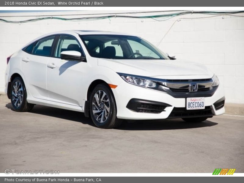 White Orchid Pearl / Black 2018 Honda Civic EX Sedan
