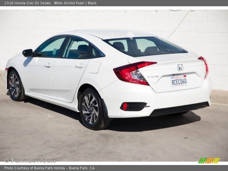 White Orchid Pearl / Black 2018 Honda Civic EX Sedan