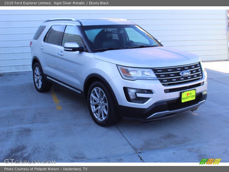 Ingot Silver Metallic / Ebony Black 2016 Ford Explorer Limited