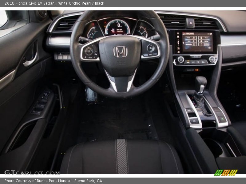 White Orchid Pearl / Black 2018 Honda Civic EX Sedan