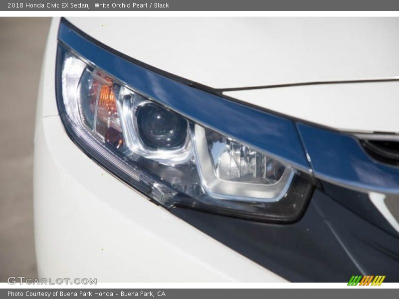 White Orchid Pearl / Black 2018 Honda Civic EX Sedan