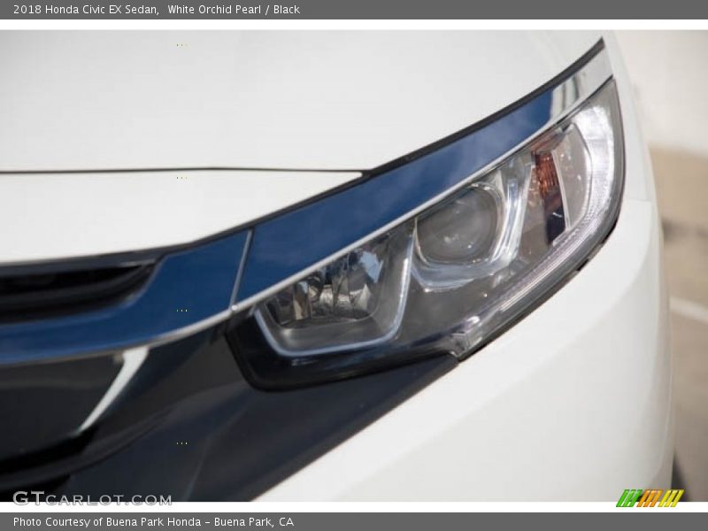 White Orchid Pearl / Black 2018 Honda Civic EX Sedan
