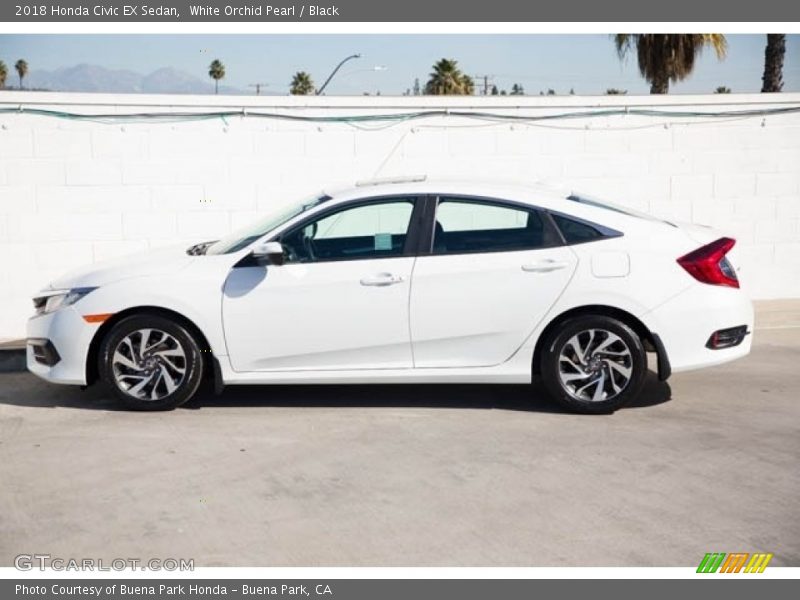 White Orchid Pearl / Black 2018 Honda Civic EX Sedan