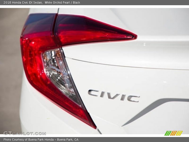 White Orchid Pearl / Black 2018 Honda Civic EX Sedan
