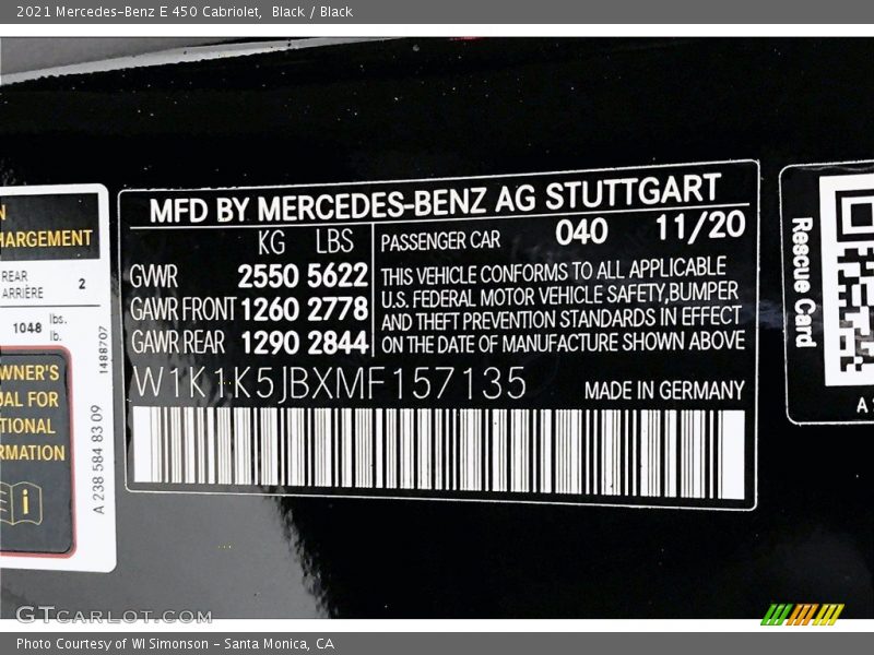 Black / Black 2021 Mercedes-Benz E 450 Cabriolet