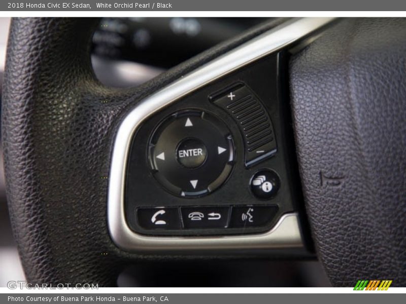 White Orchid Pearl / Black 2018 Honda Civic EX Sedan