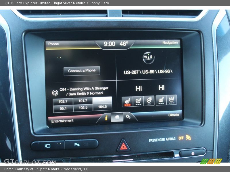 Ingot Silver Metallic / Ebony Black 2016 Ford Explorer Limited