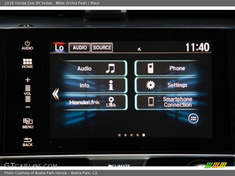 White Orchid Pearl / Black 2018 Honda Civic EX Sedan