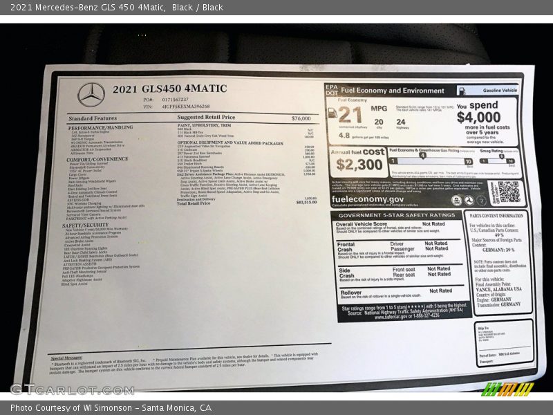 Black / Black 2021 Mercedes-Benz GLS 450 4Matic