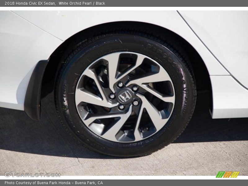 White Orchid Pearl / Black 2018 Honda Civic EX Sedan