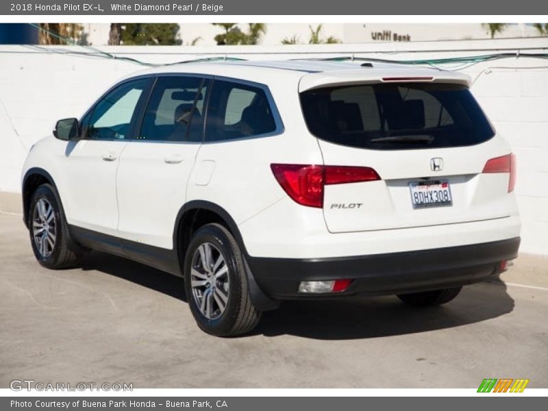 White Diamond Pearl / Beige 2018 Honda Pilot EX-L