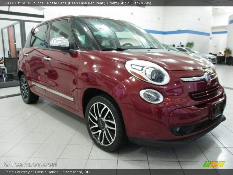 Rosso Perla (Deep Lava Red Pearl) / Nero/Grigio (Black/Grey) 2014 Fiat 500L Lounge