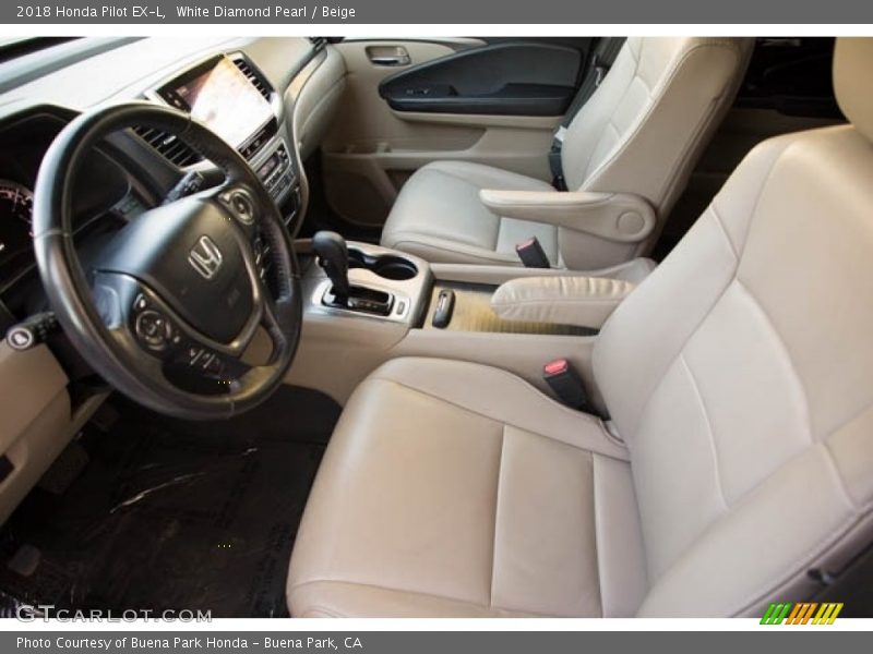 White Diamond Pearl / Beige 2018 Honda Pilot EX-L