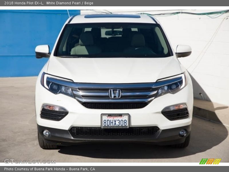 White Diamond Pearl / Beige 2018 Honda Pilot EX-L