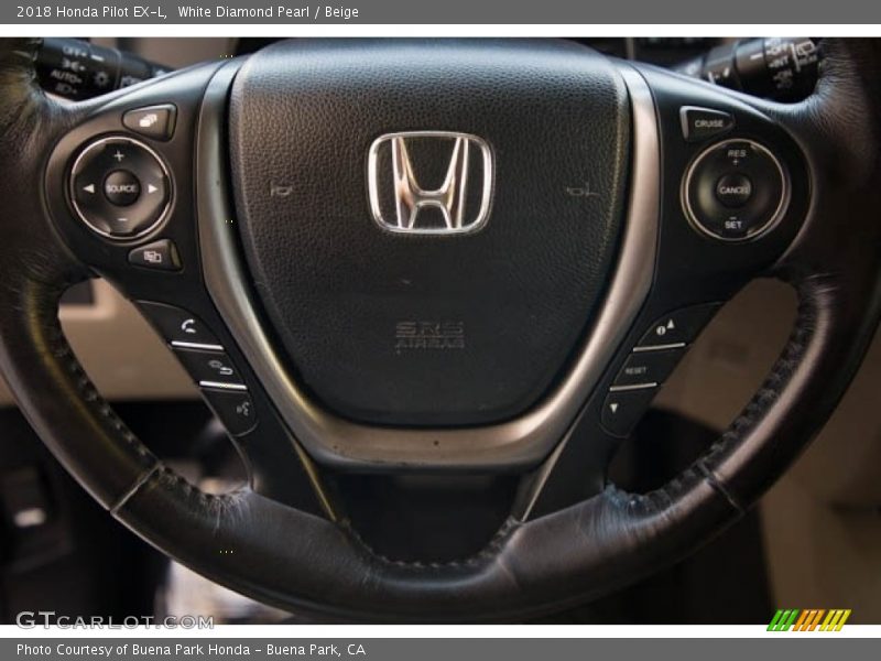 White Diamond Pearl / Beige 2018 Honda Pilot EX-L