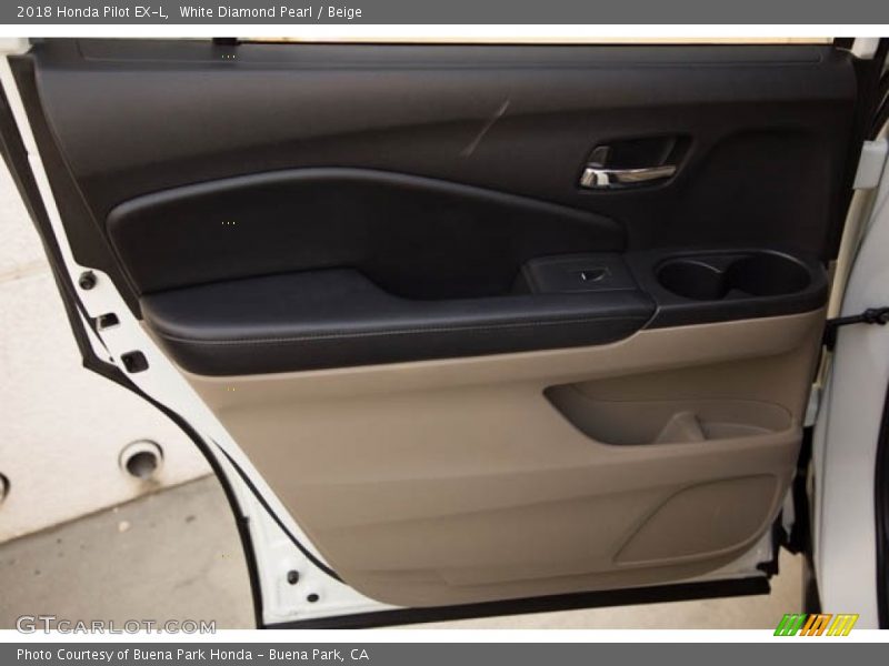 White Diamond Pearl / Beige 2018 Honda Pilot EX-L